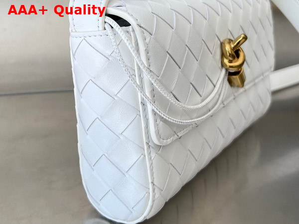 Bottega Veneta Mini Andiamo Cross Body Bag in White Intrecciato Leather Replica