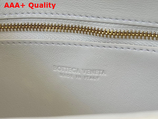 Bottega Veneta Mini Andiamo Cross Body Bag in White Intrecciato Leather Replica