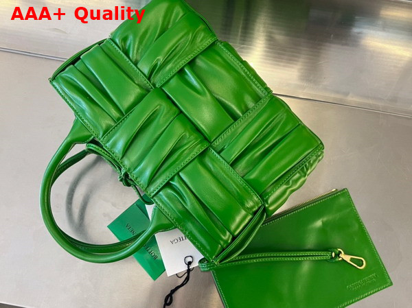 Bottega Veneta Mini Arco Tote Bag in Avocado Foulard Intreccio Leather Replica