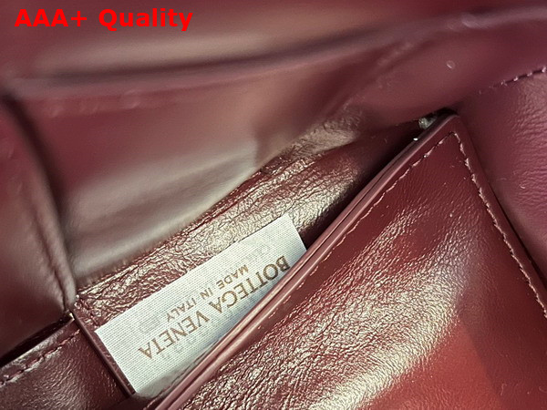 Bottega Veneta Mini Arco Tote Bag in Burgundy Foulard Intreccio Leather Replica