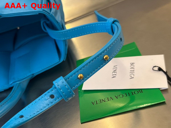 Bottega Veneta Mini Arco Tote Bag in Pool Foulard Intreccio Leather Replica