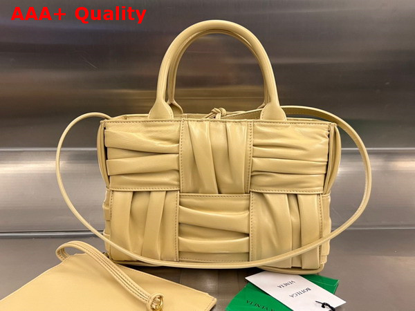 Bottega Veneta Mini Arco Tote Bag in Porridge Foulard Intreccio Leather Replica