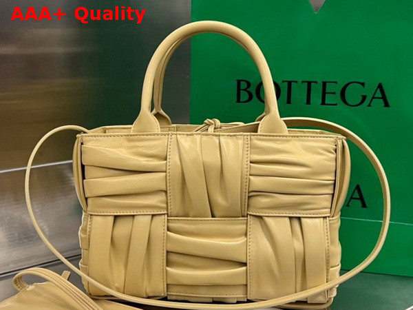 Bottega Veneta Mini Arco Tote Bag in Porridge Foulard Intreccio Leather Replica