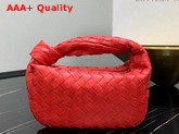 Bottega Veneta Mini BV Jodie Hobo Bag in Bright Red Woven Leather Replica