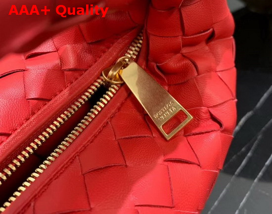 Bottega Veneta Mini BV Jodie Hobo Bag in Bright Red Woven Leather Replica