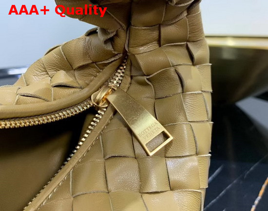 Bottega Veneta Mini BV Jodie Hobo Bag in Caramel Woven Leather Replica