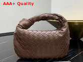 Bottega Veneta Mini BV Jodie Hobo Bag in Chocolate Woven Leather Replica