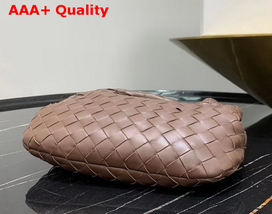 Bottega Veneta Mini BV Jodie Hobo Bag in Chocolate Woven Leather Replica