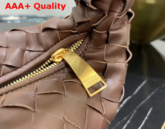 Bottega Veneta Mini BV Jodie Hobo Bag in Chocolate Woven Leather Replica