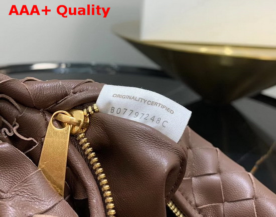 Bottega Veneta Mini BV Jodie Hobo Bag in Chocolate Woven Leather Replica