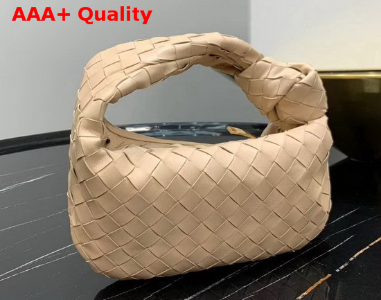 Bottega Veneta Mini BV Jodie Hobo Bag in Cipria Woven Leather Replica