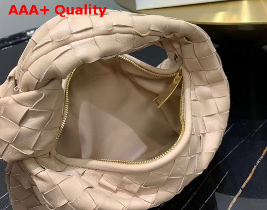 Bottega Veneta Mini BV Jodie Hobo Bag in Cipria Woven Leather Replica