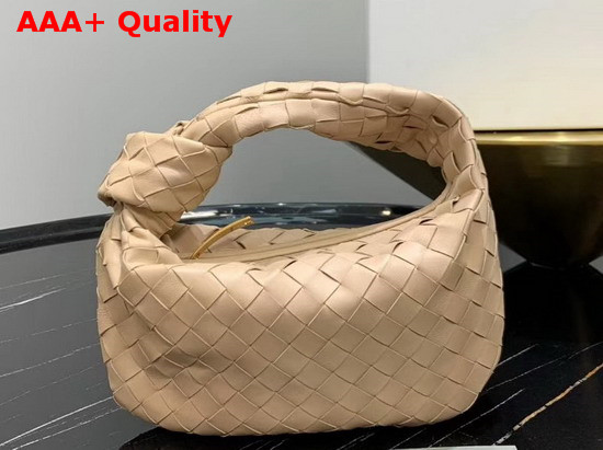 Bottega Veneta Mini BV Jodie Hobo Bag in Cipria Woven Leather Replica