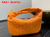 Bottega Veneta Mini BV Jodie Hobo Bag in Light Orange Woven Leather Replica