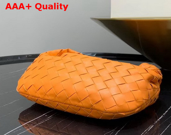 Bottega Veneta Mini BV Jodie Hobo Bag in Light Orange Woven Leather Replica