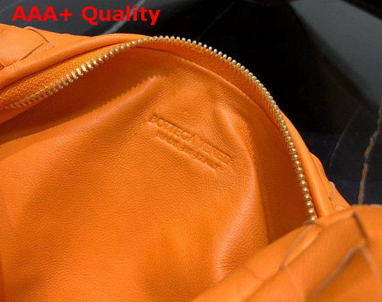 Bottega Veneta Mini BV Jodie Hobo Bag in Light Orange Woven Leather Replica