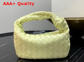 Bottega Veneta Mini BV Jodie Hobo Bag in Light Yellow Woven Leather Replica