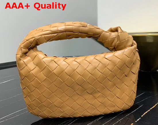 Bottega Veneta Mini BV Jodie Hobo Bag in Moutarde Woven Leather Replica