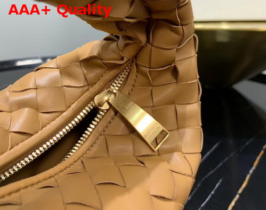 Bottega Veneta Mini BV Jodie Hobo Bag in Moutarde Woven Leather Replica