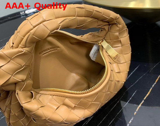 Bottega Veneta Mini BV Jodie Hobo Bag in Moutarde Woven Leather Replica