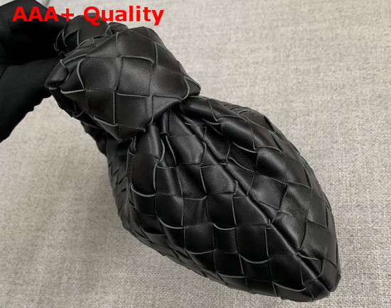 Bottega Veneta Mini BV Jodie Hobo Bag in Nero Woven Leather Replica