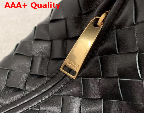 Bottega Veneta Mini BV Jodie Hobo Bag in Nero Woven Leather Replica