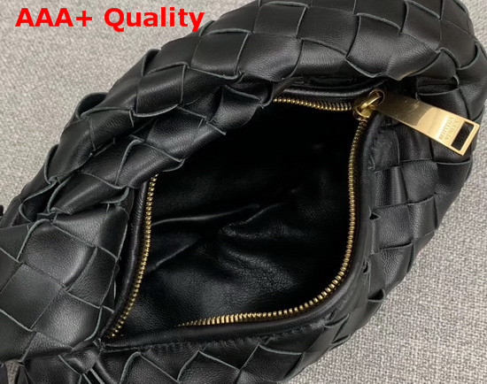 Bottega Veneta Mini BV Jodie Hobo Bag in Nero Woven Leather Replica