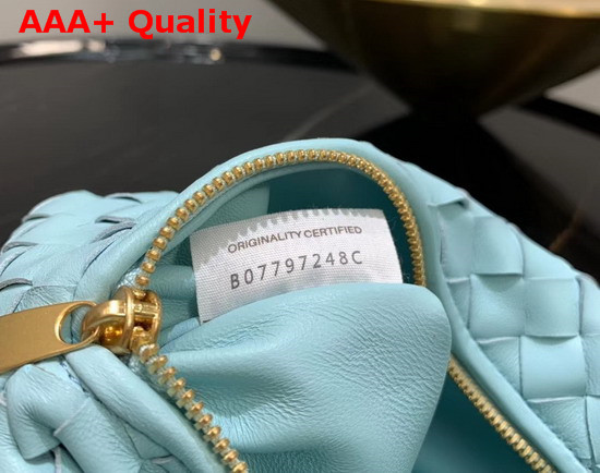 Bottega Veneta Mini BV Jodie Hobo Bag in Turquoise Woven Leather Replica