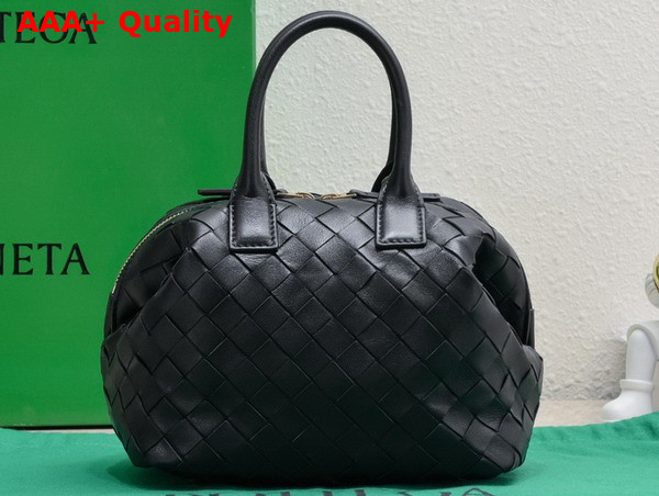 Bottega Veneta Mini Bauletto Bag in Black Intrecciato Nappa Leather Replica