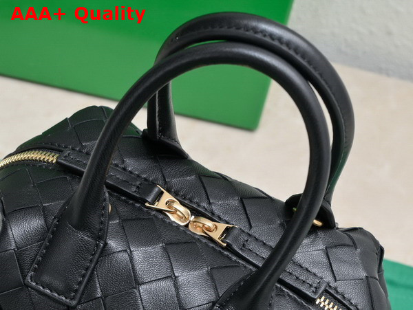 Bottega Veneta Mini Bauletto Bag in Black Intrecciato Nappa Leather Replica