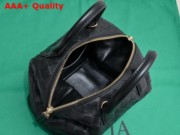 Bottega Veneta Mini Bauletto Bag in Black Intrecciato Nappa Leather Replica