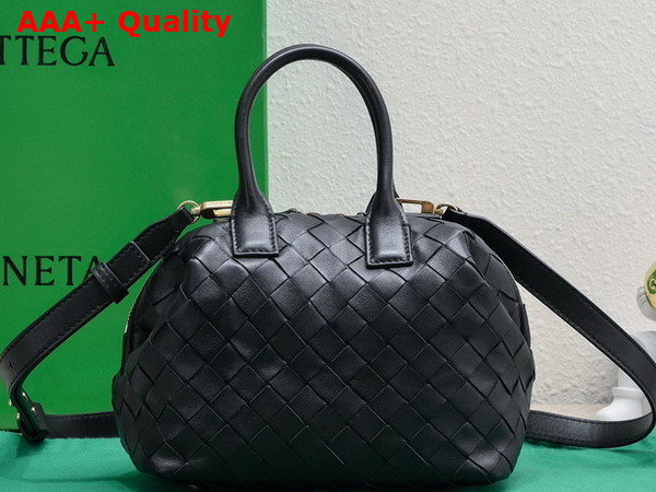 Bottega Veneta Mini Bauletto Bag in Black Intrecciato Nappa Leather Replica