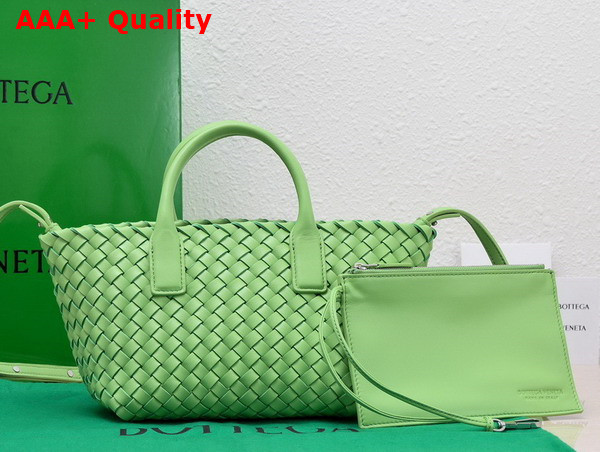 Bottega Veneta Mini Cabat Pistachio Lamb Skin Replica