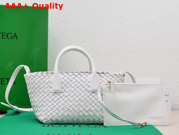 Bottega Veneta Mini Cabat White Lamb Skin Replica