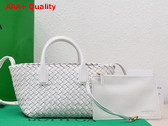 Bottega Veneta Mini Cabat White Lamb Skin Replica