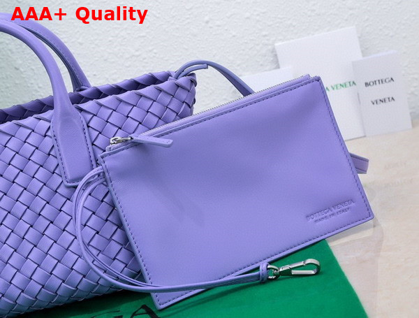 Bottega Veneta Mini Cabat in Purple Lamb Skin Replica