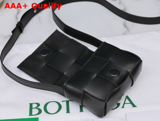 Bottega Veneta Mini Cassette Bag in Black Lambskin Replica