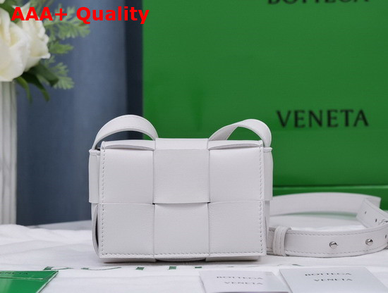 Bottega Veneta Mini Cassette Bag in White Lambskin Replica