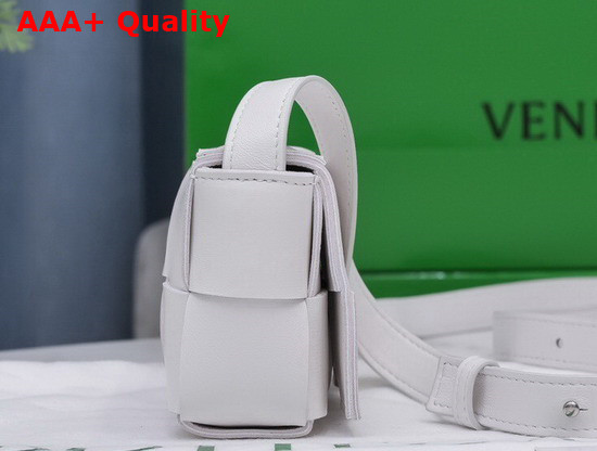 Bottega Veneta Mini Cassette Bag in White Lambskin Replica