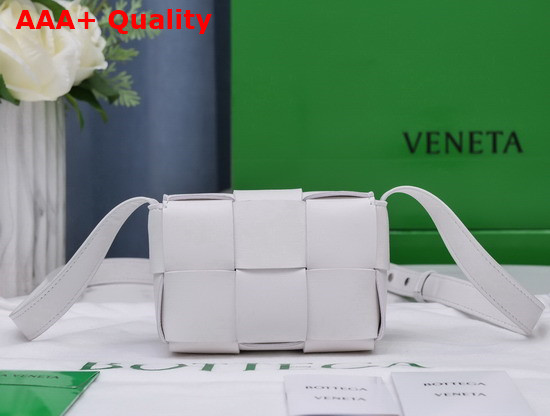 Bottega Veneta Mini Cassette Bag in White Lambskin Replica