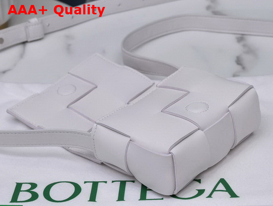 Bottega Veneta Mini Cassette Bag in White Lambskin Replica