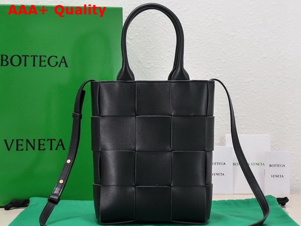 Bottega Veneta Mini Cassette Tote Bag in Black Calfskin Replica