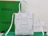 Bottega Veneta Mini Cassette Tote Bag in White Calfskin Replica