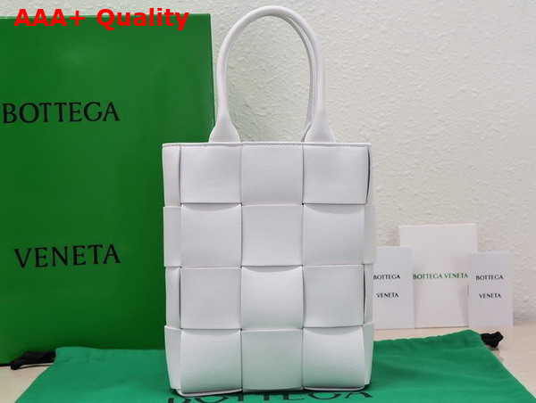 Bottega Veneta Mini Cassette Tote Bag in White Calfskin Replica