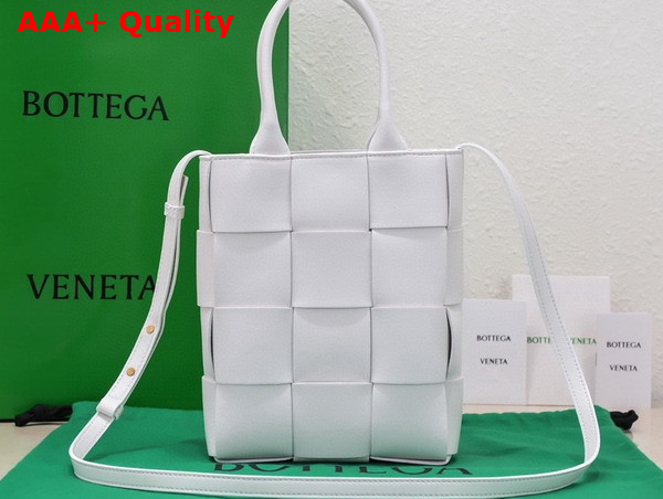 Bottega Veneta Mini Cassette Tote Bag in White Calfskin Replica