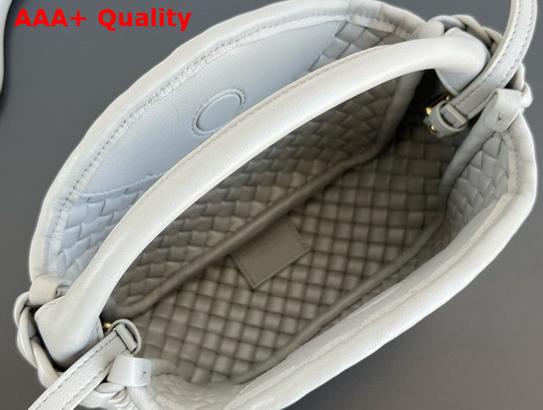 Bottega Veneta Mini Cobble Top Handle Bag in Agate Grey Soft Padded Intreccio Leather Replica