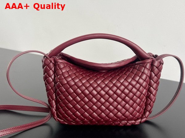 Bottega Veneta Mini Cobble Top Handle Bag in Barolo Soft Padded Intreccio Leather Replica