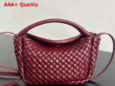 Bottega Veneta Mini Cobble Top Handle Bag in Barolo Soft Padded Intreccio Leather Replica