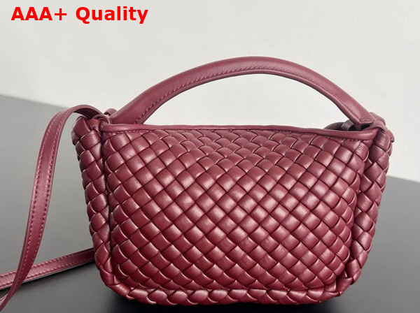 Bottega Veneta Mini Cobble Top Handle Bag in Barolo Soft Padded Intreccio Leather Replica