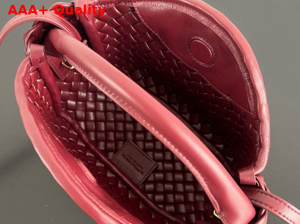 Bottega Veneta Mini Cobble Top Handle Bag in Barolo Soft Padded Intreccio Leather Replica